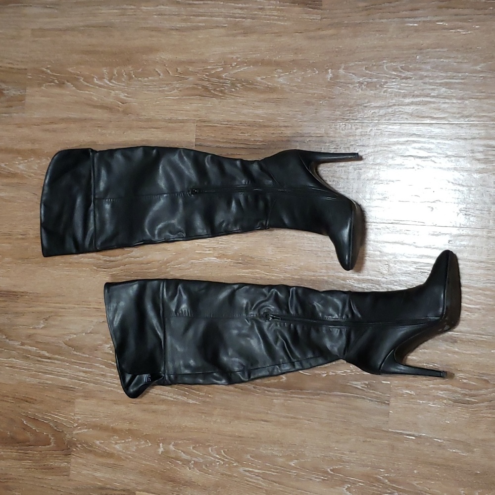 (8.5) Call it Spring Heeled Over-the-Knee Pull On Boots Party Night Out Popstar - Picture 3 of 14
